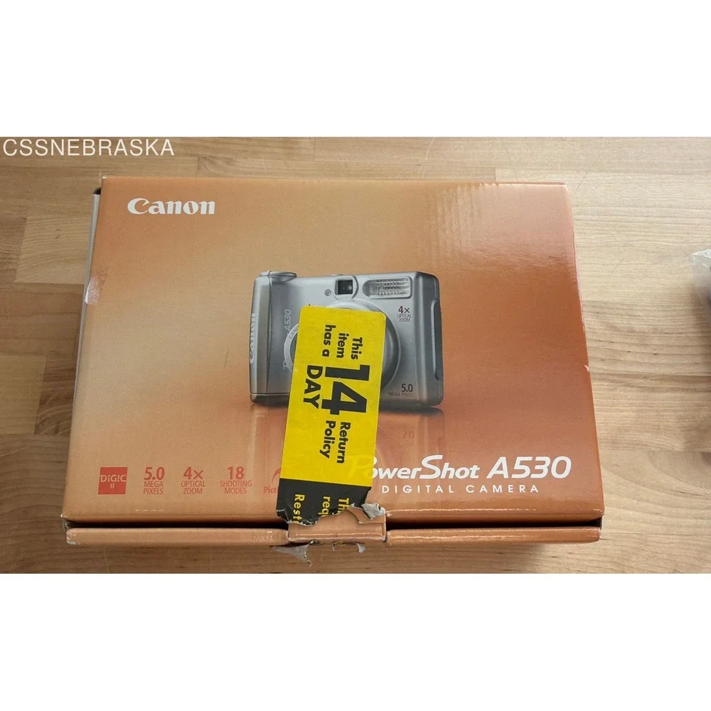 Canon PowerShot A530 5.0MP Digital Point & Shoot Camera 4x Zoom Silver Boxed